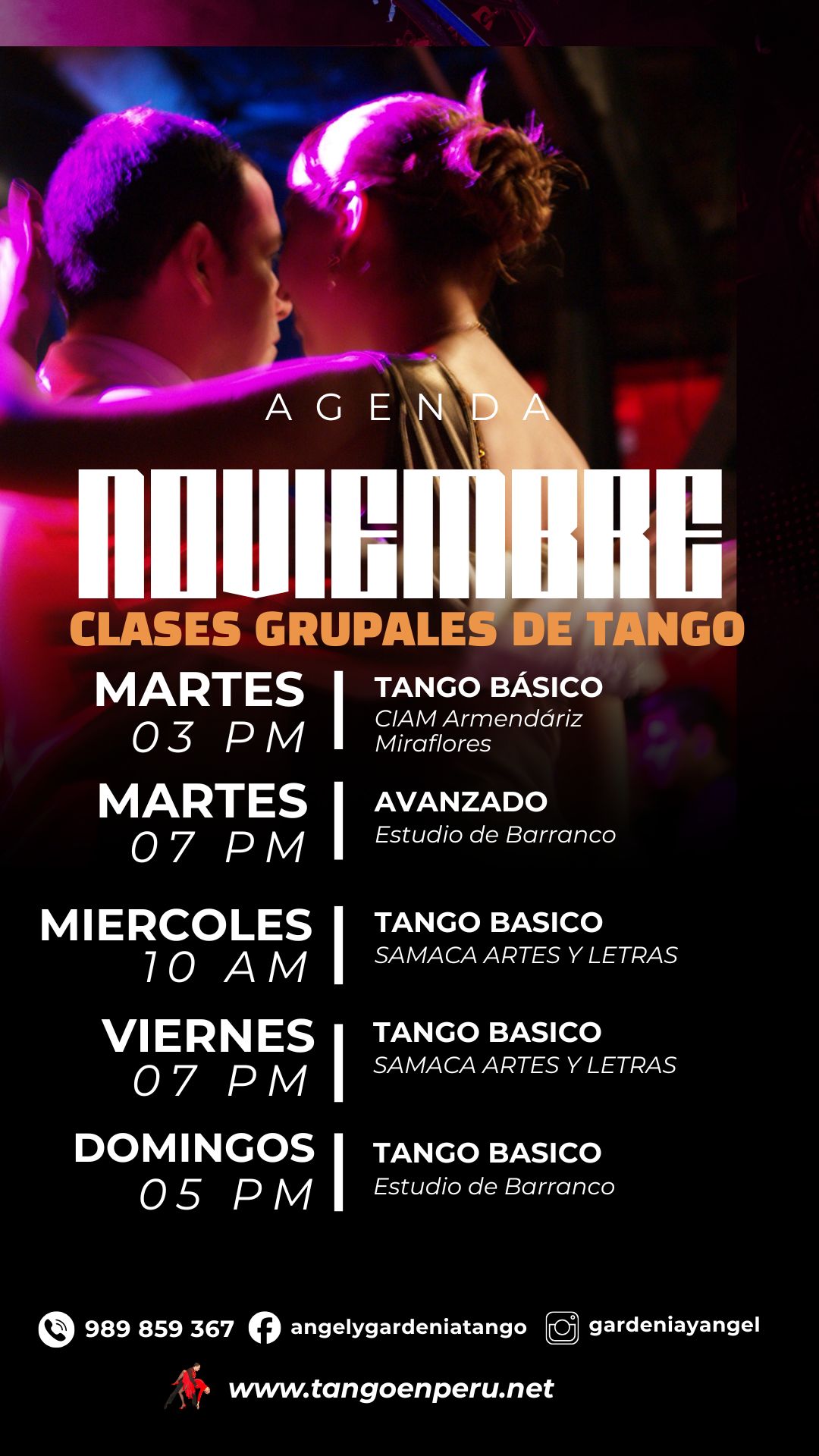 NOVIEMBRE-TANGO-CLASES Clases de Tango en Noviembre